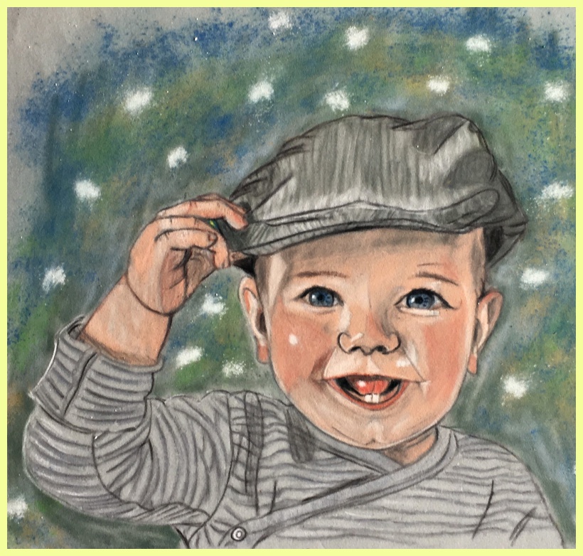 noch ein Enkelkind - Portrait von Petra Rick 2018 - Pastell